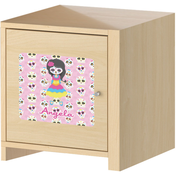 Kids Sugar Skulls Square Wall Decal on Wooden Cabinet