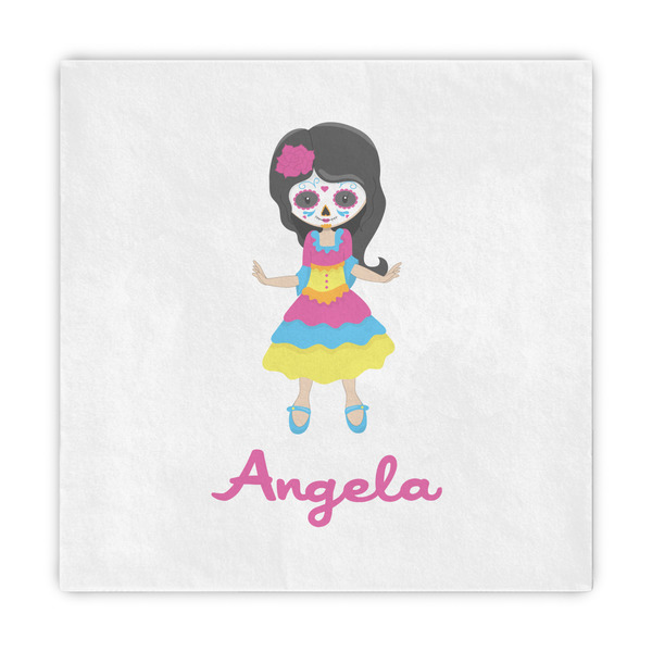 Custom Kids Sugar Skulls Standard Decorative Napkins (Personalized)