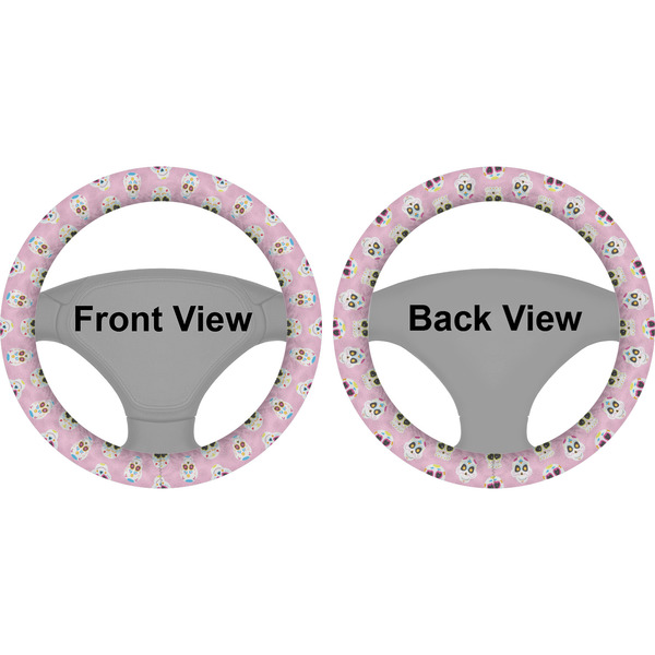 Kids Sugar Skulls Steering Wheel Cover- Front and Back