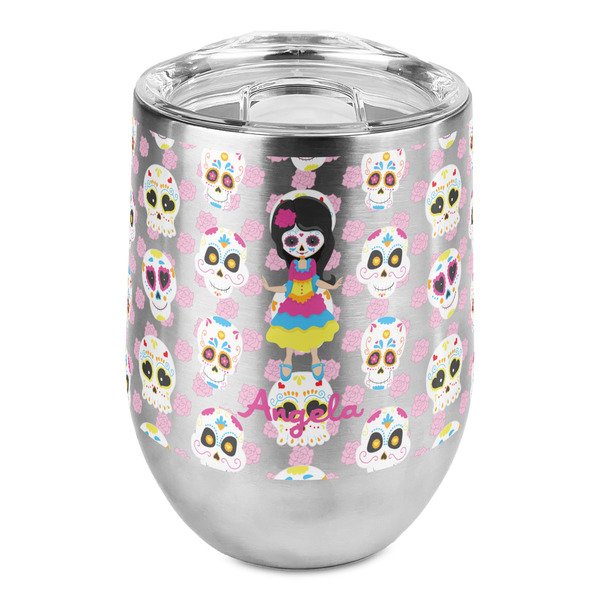 Custom Kids Sugar Skulls Stemless Wine Tumbler - Full Print (Personalized)