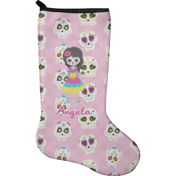 Custom Kids Sugar Skulls Holiday Stocking - Neoprene (Personalized)