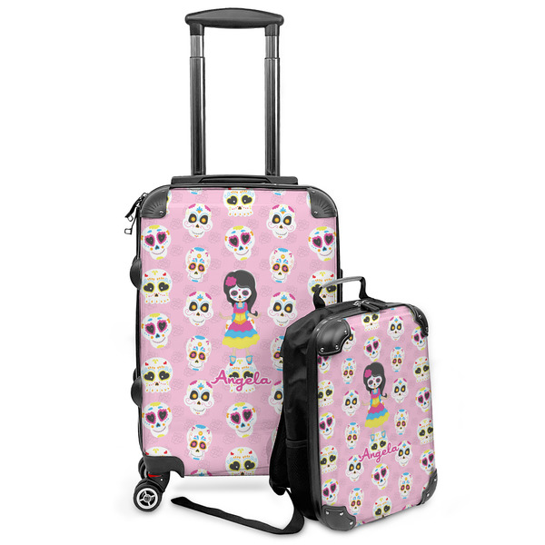 Custom Kids Sugar Skulls Kids 2-Piece Luggage Set - Suitcase & Backpack (Personalized)