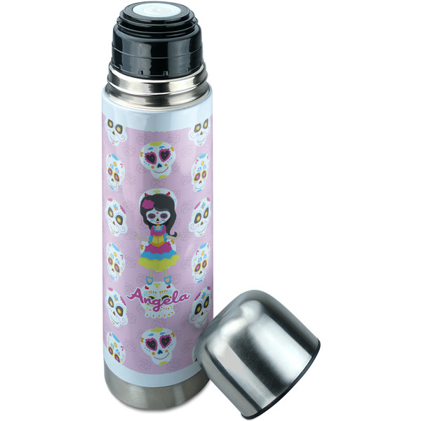 Kids Sugar Skulls Thermos - Lid Off