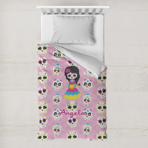 Custom Kids Sugar Skulls Toddler Duvet Cover w/ Name or Text