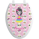 Kids Sugar Skulls Toilet Seat Decal - Elongated (Personalized)