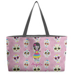 Kids Sugar Skulls Beach Totes Bag - w/ Black Handles (Personalized)
