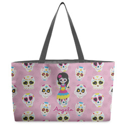 Kids Sugar Skulls Beach Totes Bag - w/ Black Handles (Personalized)
