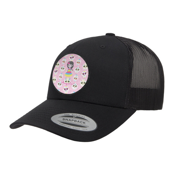 Custom Kids Sugar Skulls Trucker Hat - Black (Personalized)