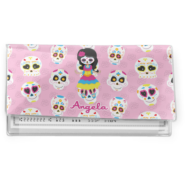 Custom Kids Sugar Skulls Vinyl Checkbook Cover (Personalized)