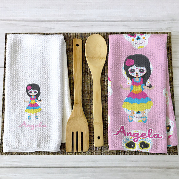 Kids Sugar Skulls Waffle Weave Towels - 2 Print Styles