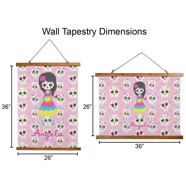 Kids Sugar Skulls Wall Hanging Tapestries - Parent/Sizing