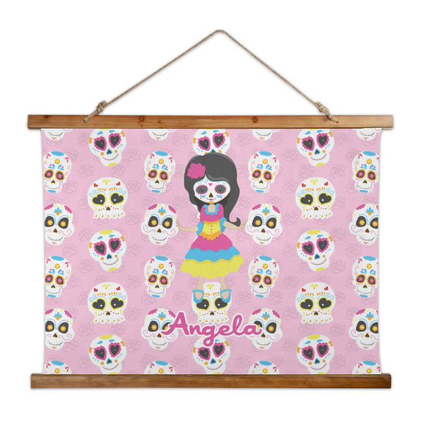 Custom Kids Sugar Skulls Wall Hanging Tapestry - Wide (Personalized)