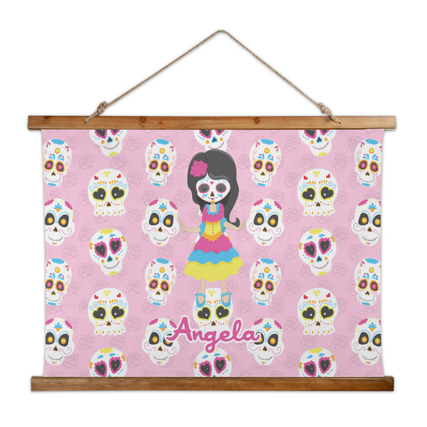 Custom Kids Sugar Skulls Wall Hanging Tapestry - Wide (Personalized)
