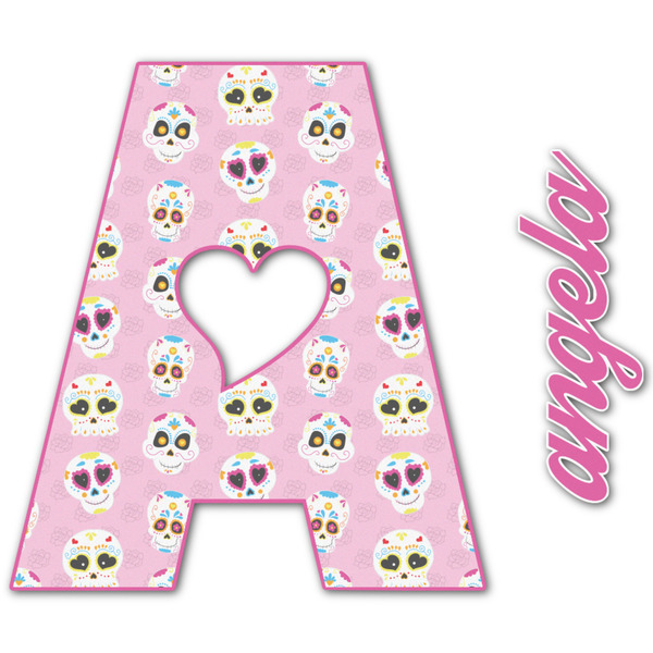 Custom Kids Sugar Skulls Name & Initial Decal - Up to 18"x18" (Personalized)