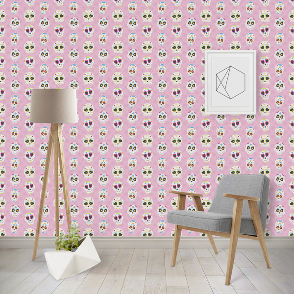 Custom Kids Sugar Skulls Wallpaper & Surface Covering (Water Activated - Removable)