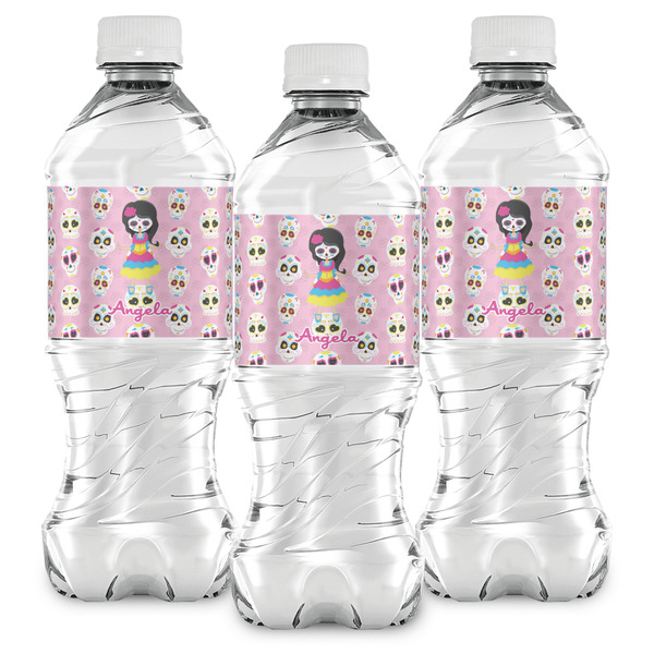 Kids Sugar Skulls Water Bottle Labels - Front View