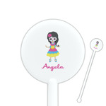 Kids Sugar Skulls 5.5" Round Plastic Stir Sticks - White - Single Sided (Personalized)
