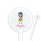 Kids Sugar Skulls 5.5" Round Plastic Stir Sticks - White - Double Sided (Personalized)