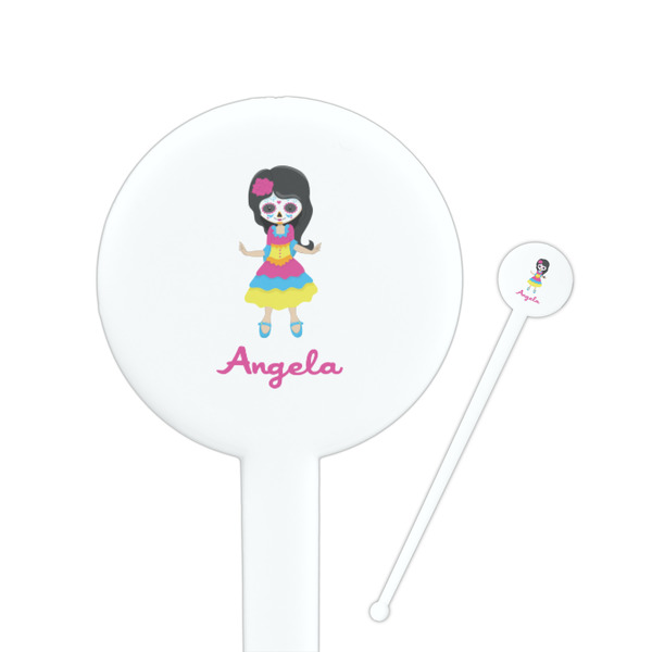Custom Kids Sugar Skulls Round Plastic Stir Sticks (Personalized)