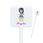 Kids Sugar Skulls Square Plastic Stir Sticks (Personalized)