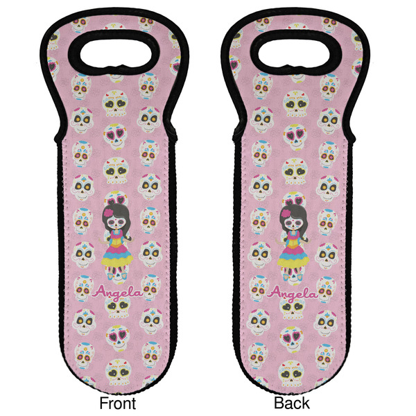 Kids Sugar Skulls Wine Tote Front & Back