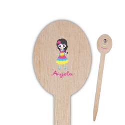 Kids Sugar Skulls Oval Wooden Food Picks (Personalized)