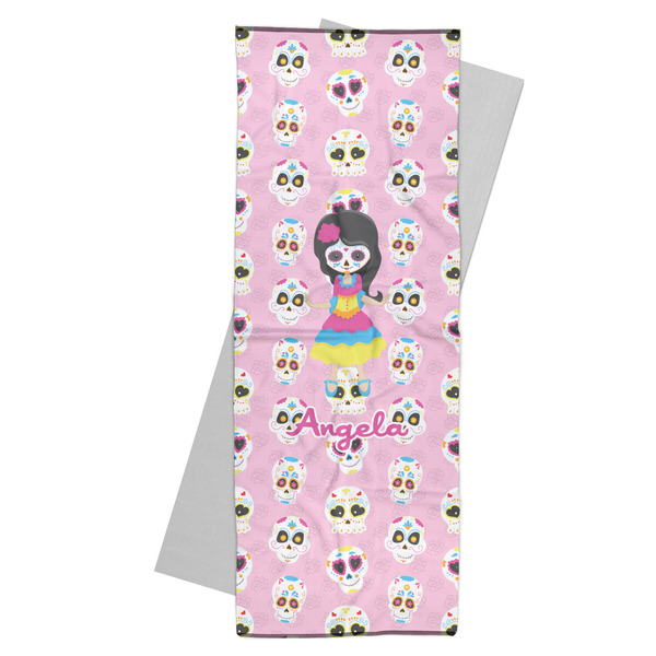 Custom Kids Sugar Skulls Yoga Mat Towel (Personalized)