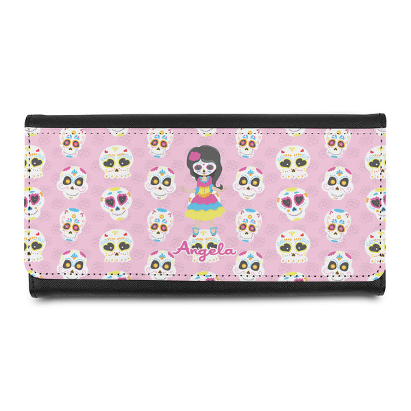 Custom Kids Sugar Skulls Leatherette Ladies Wallet (Personalized)