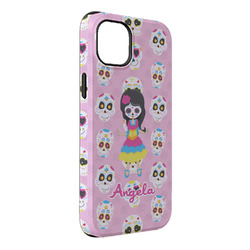 Kids Sugar Skulls iPhone Case - Rubber Lined - iPhone 14 Plus (Personalized)