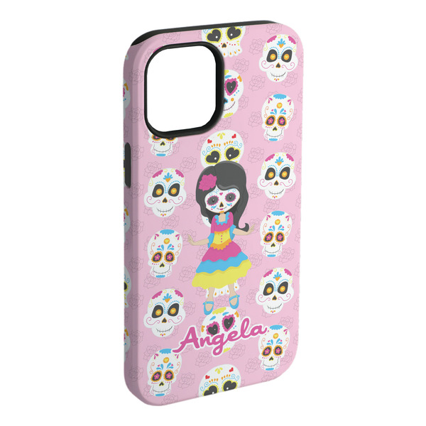 Custom Kids Sugar Skulls iPhone Case - Rubber Lined (Personalized)