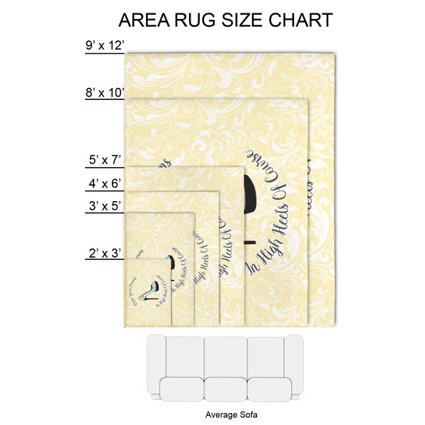 High Heels 2'x3' Indoor Area Rugs - Size Chart