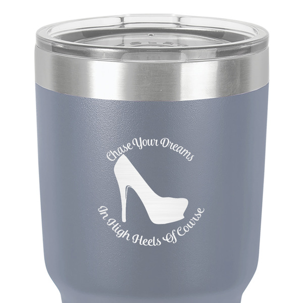 High Heels 30 oz Stainless Steel Ringneck Tumbler - Grey - Close Up