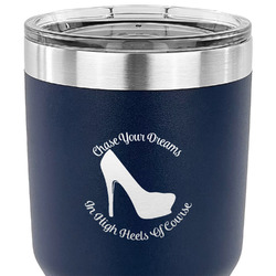 High Heels 30 oz Stainless Steel Tumbler - Navy - Double Sided