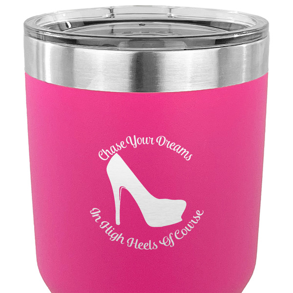 High Heels 30 oz Stainless Steel Ringneck Tumbler - Pink - CLOSE UP