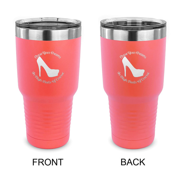 Custom High Heels 30 oz Stainless Steel Tumbler - Coral - Double Sided