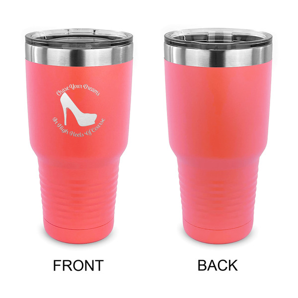 High Heels 30 oz Stainless Steel Ringneck Tumblers - Coral - Single Sided - APPROVAL