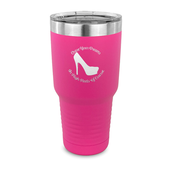 High Heels 30 oz Stainless Steel Ringneck Tumblers - Pink - FRONT