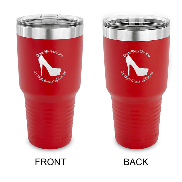 Custom High Heels 30 oz Stainless Steel Tumbler - Red - Double Sided