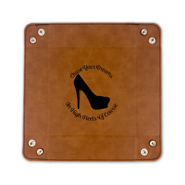 High Heels 6" x 6" Leatherette Snap Up Tray - FLAT FRONT