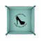 High Heels 6" x 6" Teal Leatherette Snap Up Tray - FOLDED UP