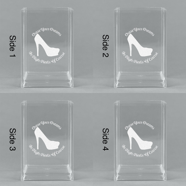 High Heels Acrylic Pen Holder - All Sides