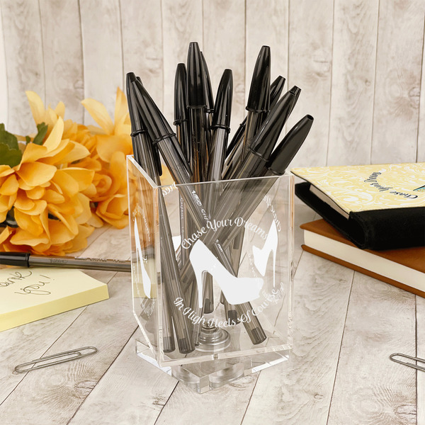 High Heels Acrylic Pencil Holder - IN CONTEXT