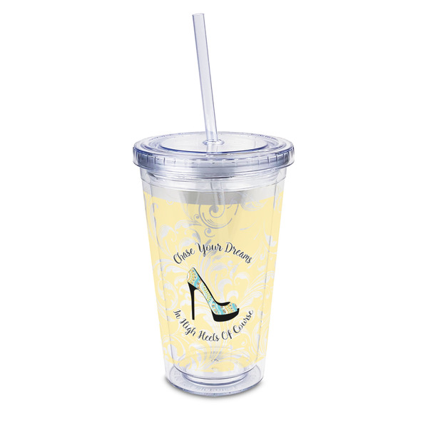 Custom High Heels 16oz Double Wall Acrylic Tumbler with Lid & Straw - Full Print