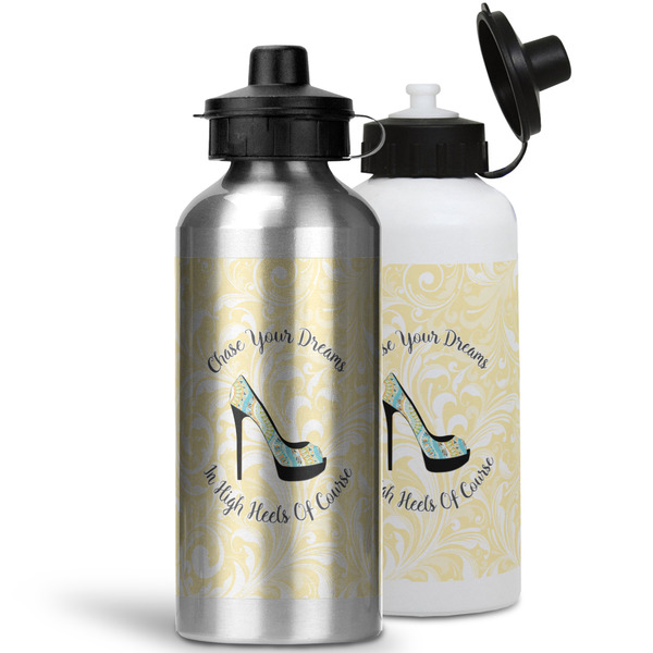 High Heels Aluminum Water Bottles - MAIN (white &silver)