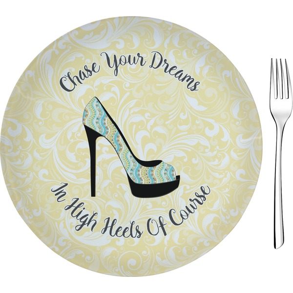 Custom High Heels Glass Appetizer / Dessert Plate 8"