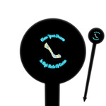 High Heels 6" Round Plastic Food Picks - Black - Double Sided