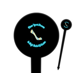 High Heels 6" Round Plastic Food Picks - Black - Double Sided