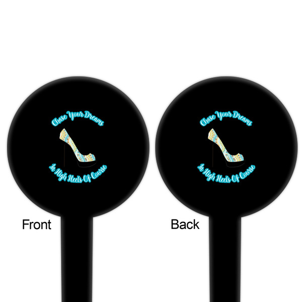 High Heels Black Plastic 6" Food Pick - Round - Double Sided - Front & Back