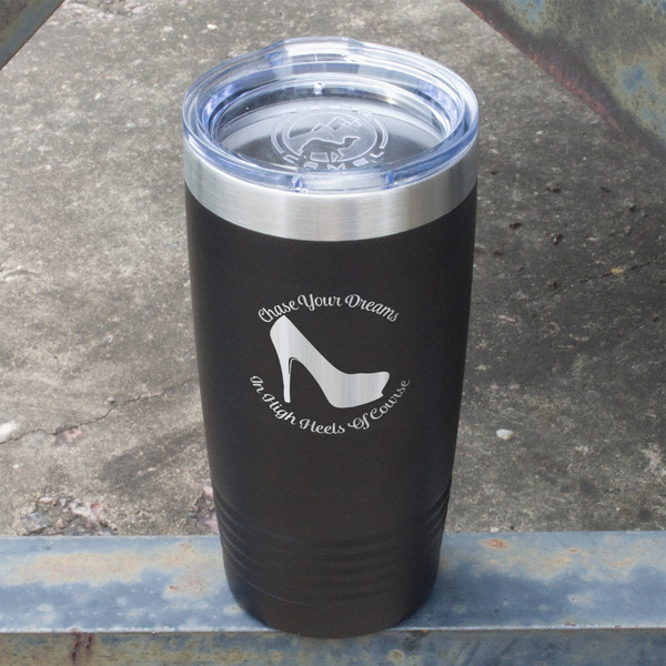 High Heels Black Polar Camel Tumbler - 20oz - Angled