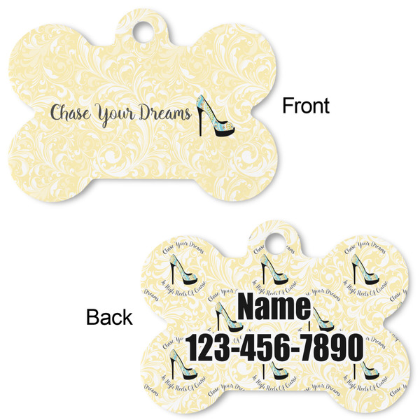 High Heels Bone Shaped Dog ID Tag - Large - Approval